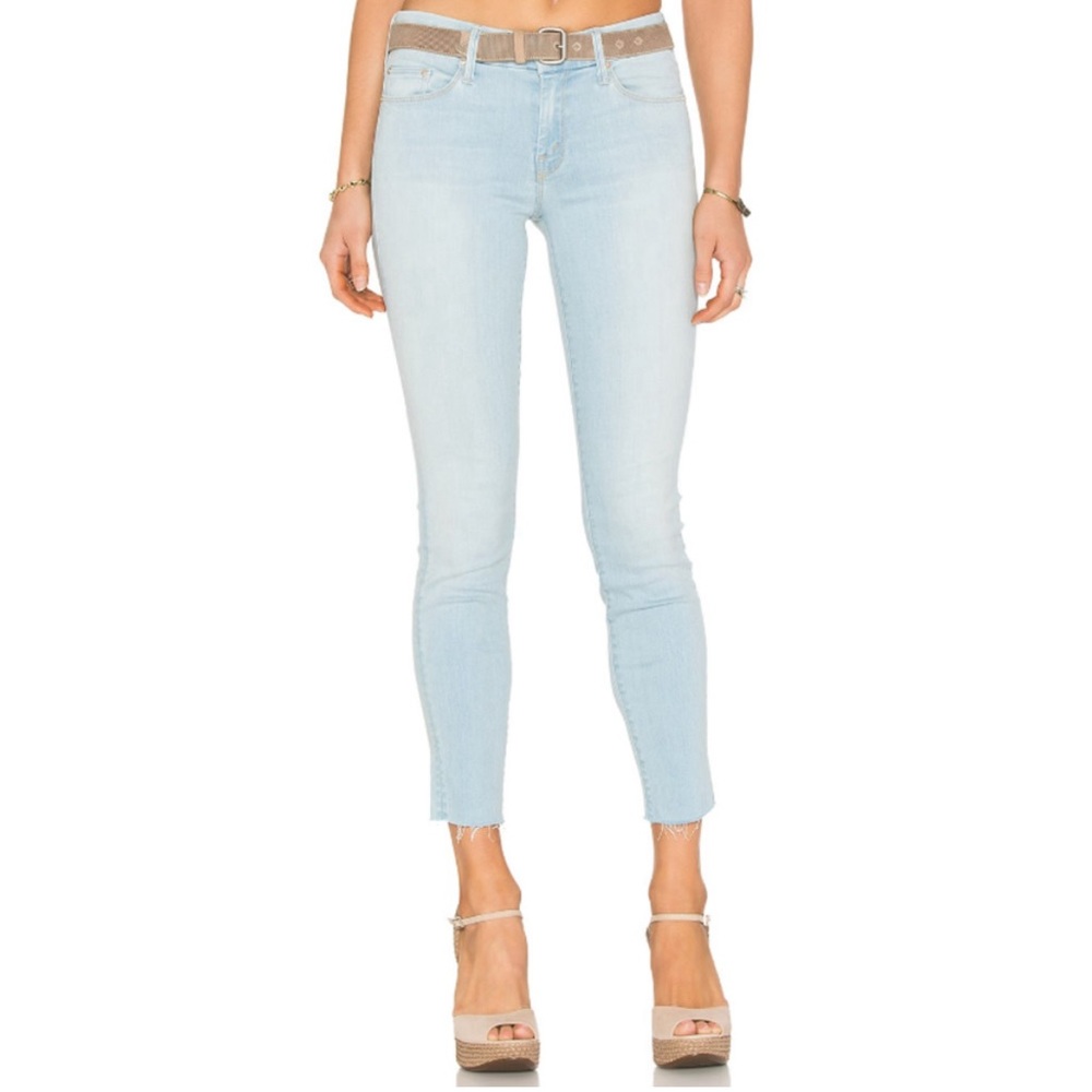 MOTHER Looker Ankle Fray in Sweet Talk Me light wash denim, size 25